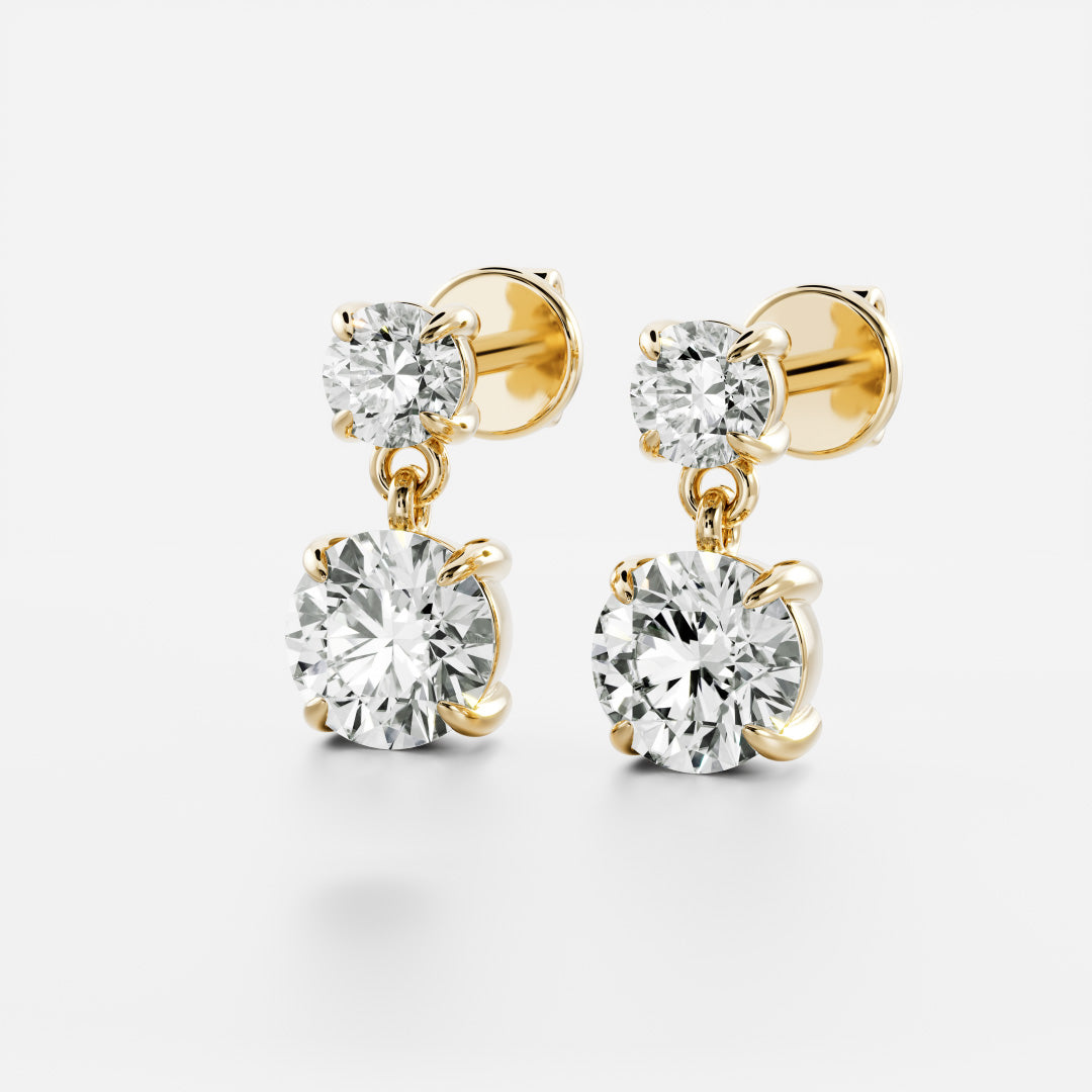 The Stella Round Brilliant Lab-Grown Diamond Drop Earrings