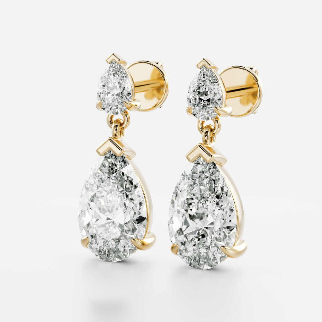 The Seraphina Pear Cut Lab-Grown Diamond Drop Earrings