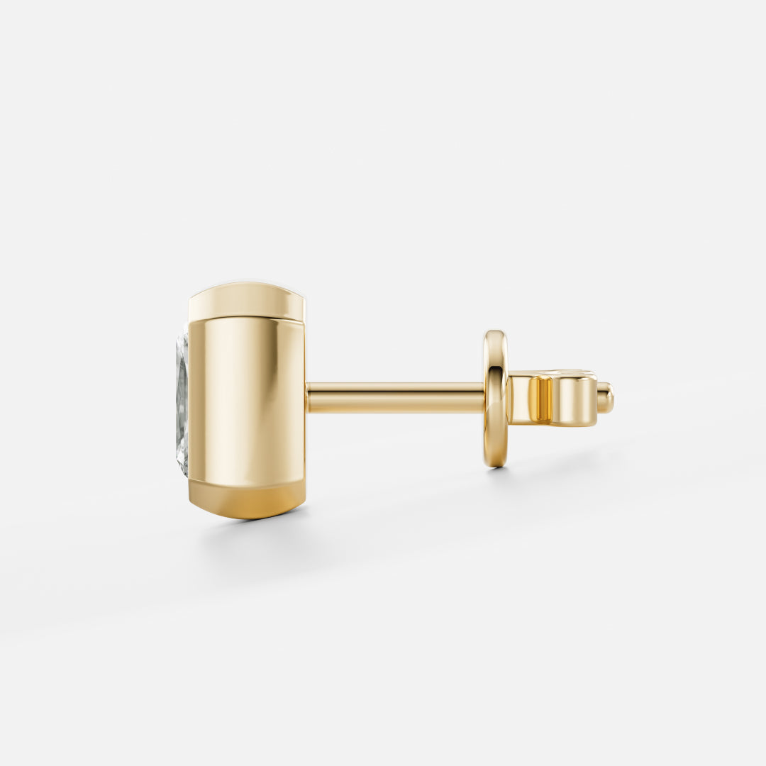 The Freya Bezel-Set Radiant Cut Lab-Grown Diamond Studs