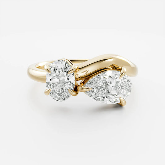 Oval & Pear Lab-Grown Diamond Toi et Moi Engagement Ring