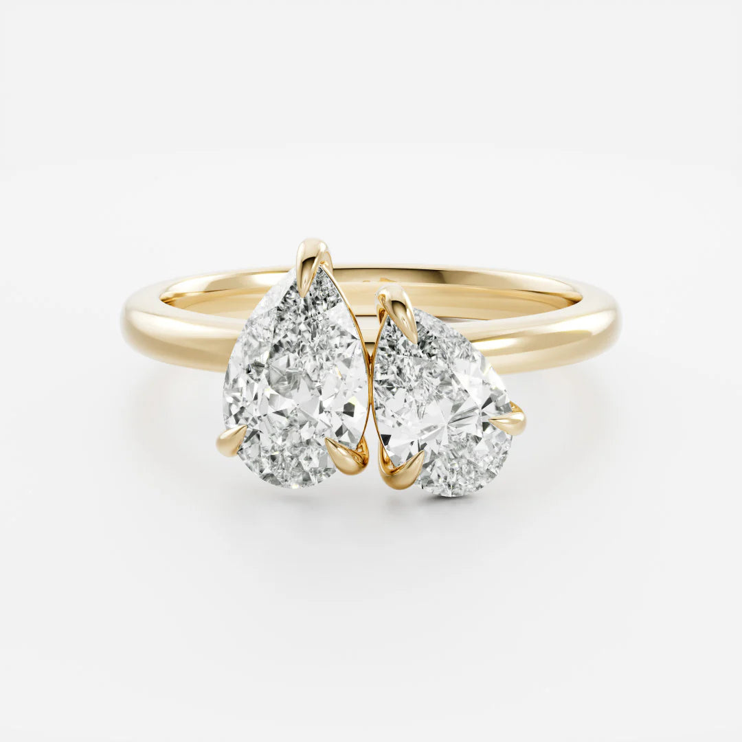 Twin Pear Lab-Grown Diamond Toi et Moi Engagement Ring