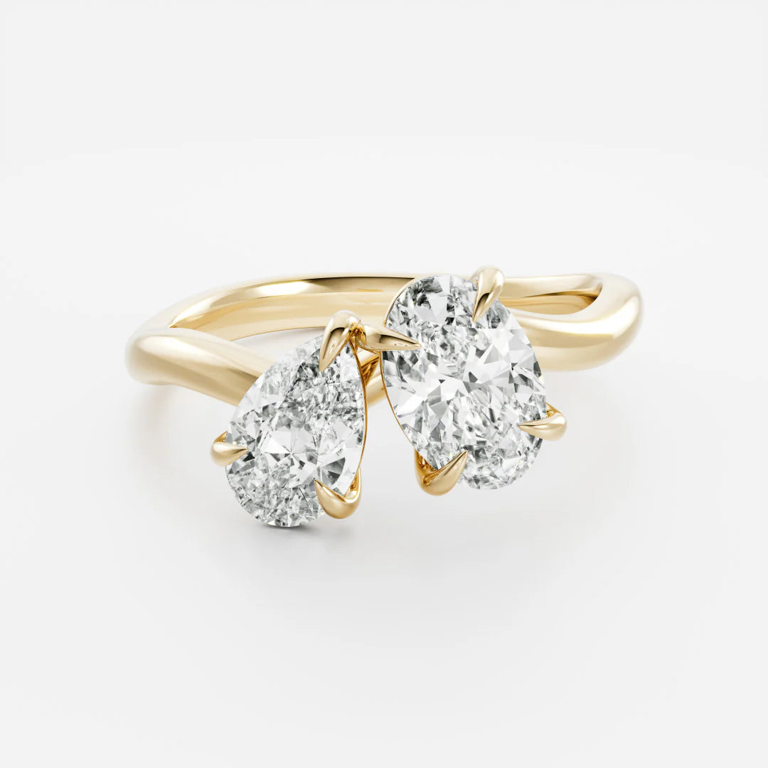 Pear & Oval Lab-Grown Diamond Toi et Moi Engagement Ring