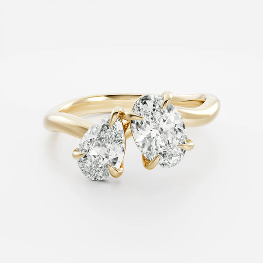 Pear & Oval Lab-Grown Diamond Toi et Moi Engagement Ring