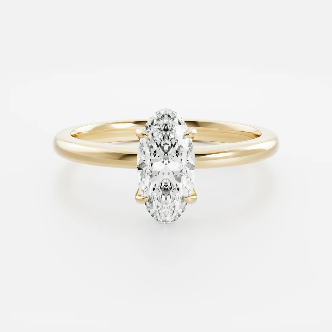 Elongated Oval Lab-Grown Diamond Claw Prong Solitaire Engagement Ring