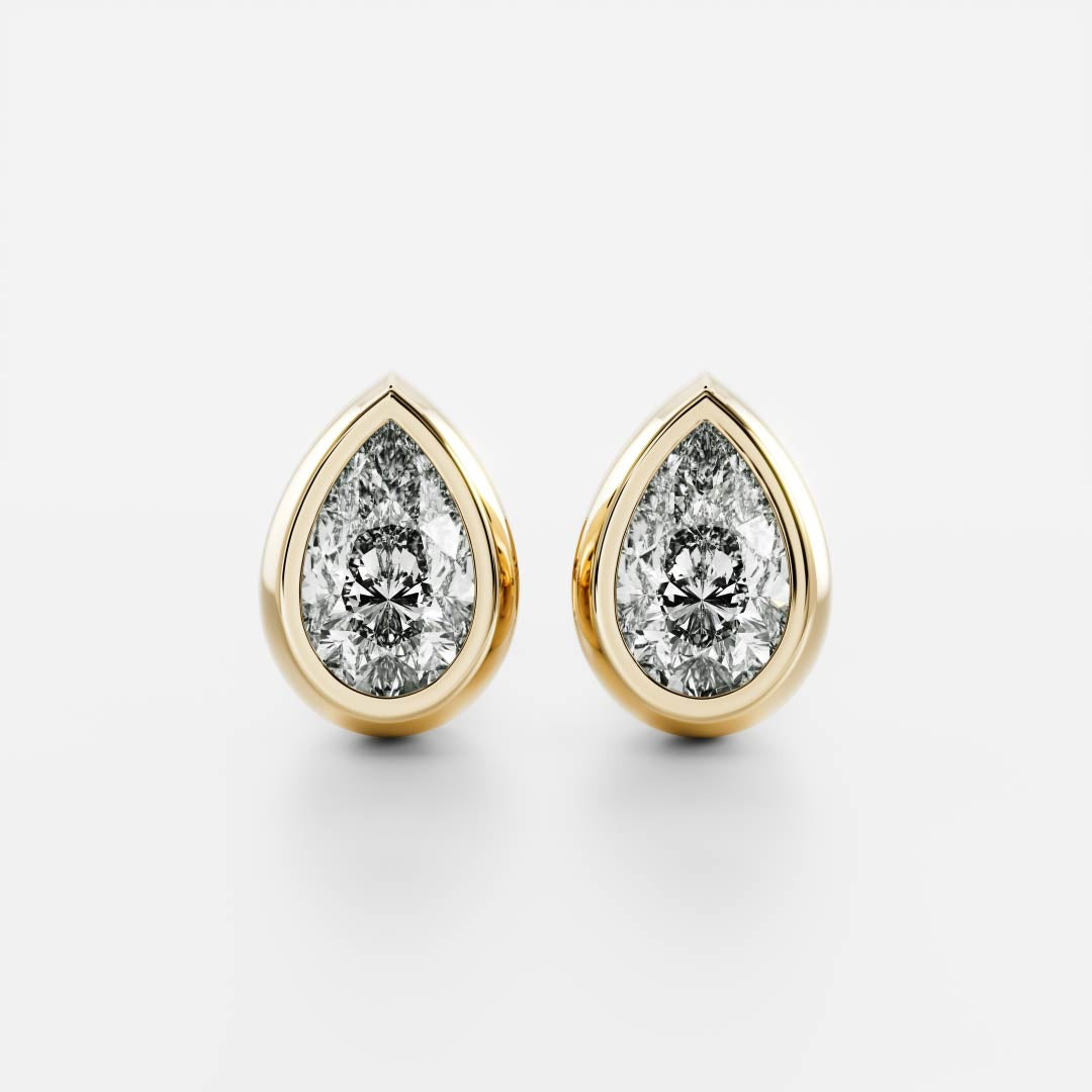 The Seraphina Bezel-Set Pear Cut Lab-Grown Diamond Studs