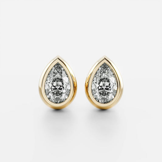 The Seraphina Bezel-Set Pear Cut Lab-Grown Diamond Studs