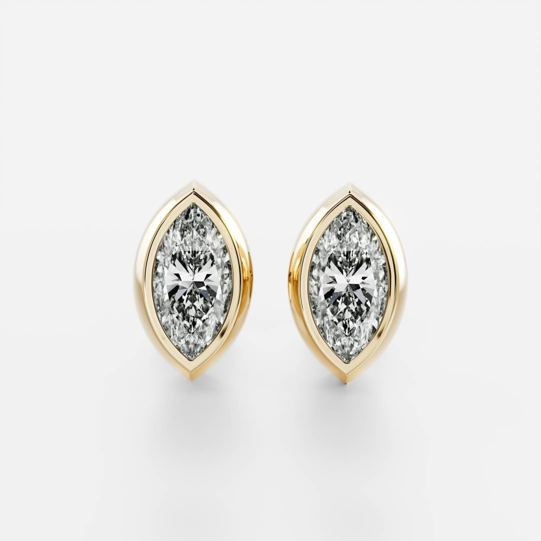 The Stella Bezel-Set Marquise Cut Lab-Grown Diamond Studs