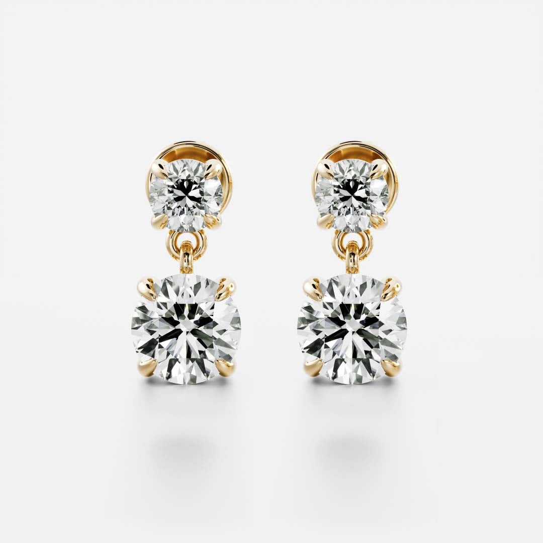 The Stella Round Brilliant Lab-Grown Diamond Drop Earrings