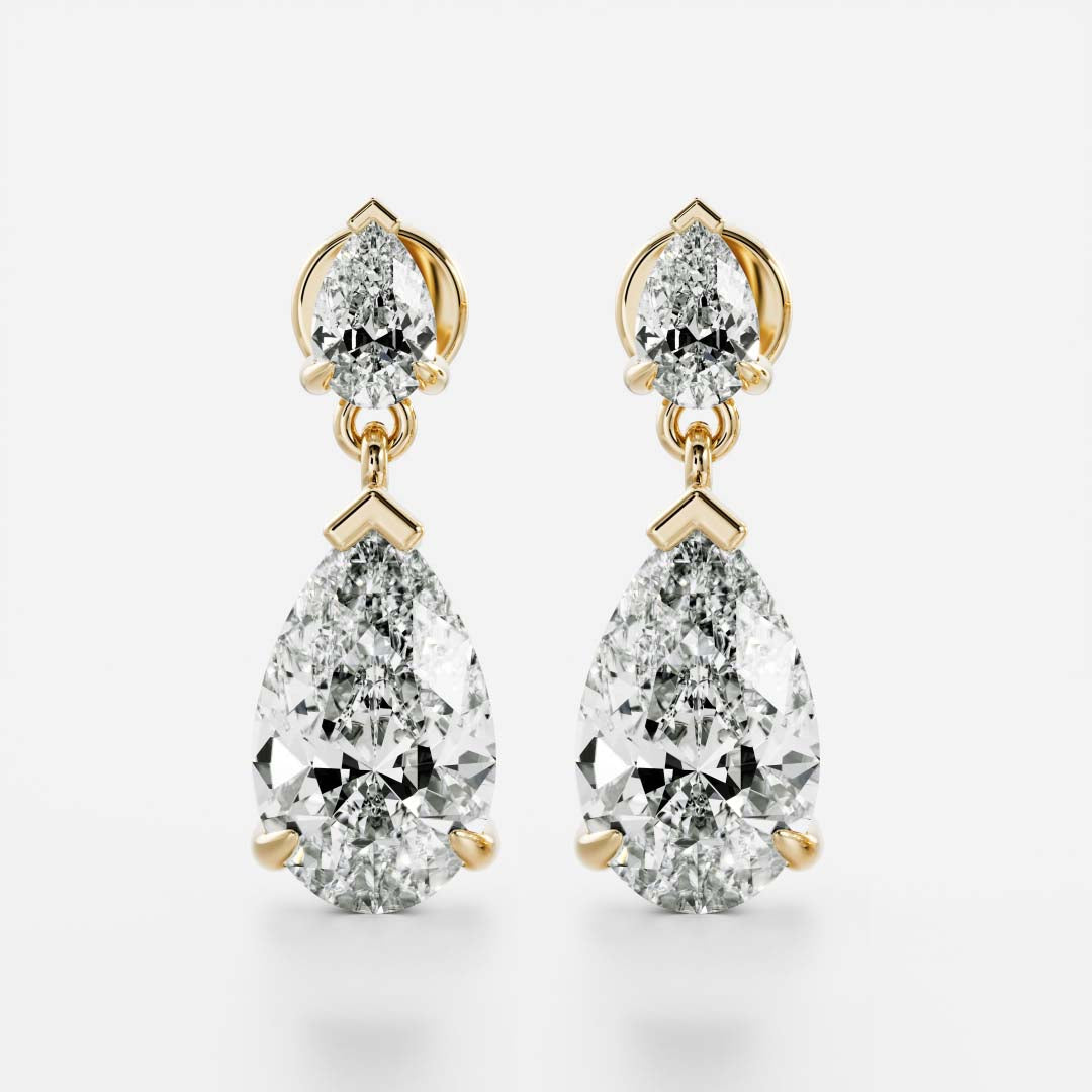 The Seraphina Pear Cut Lab-Grown Diamond Drop Earrings