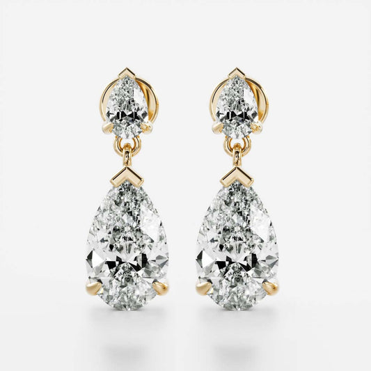 The Seraphina Pear Cut Lab-Grown Diamond Drop Earrings
