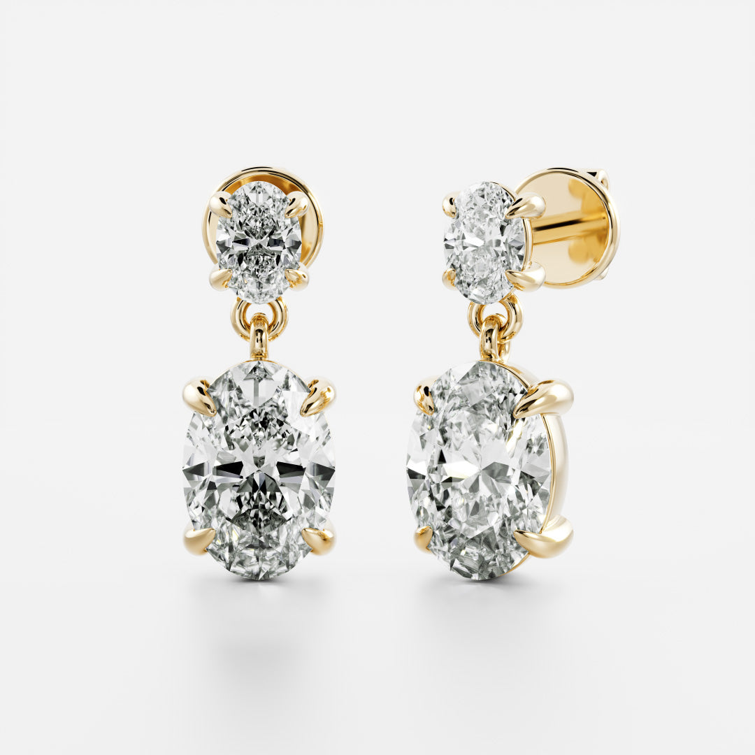 The Aria Oval Cut Lab-Grown Diamond Drop Earrings