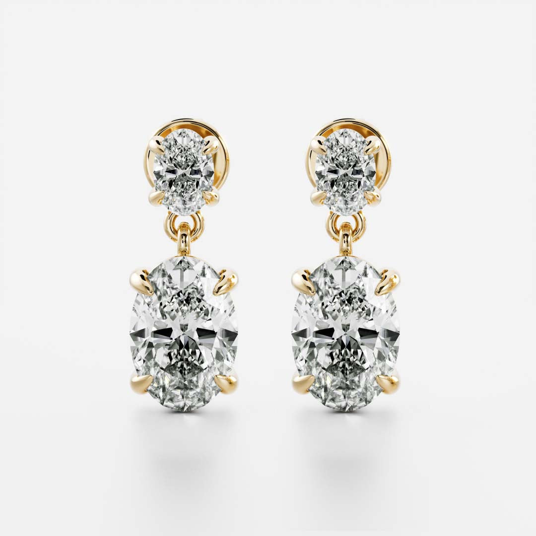 The Aria Oval Cut Lab-Grown Diamond Drop Earrings