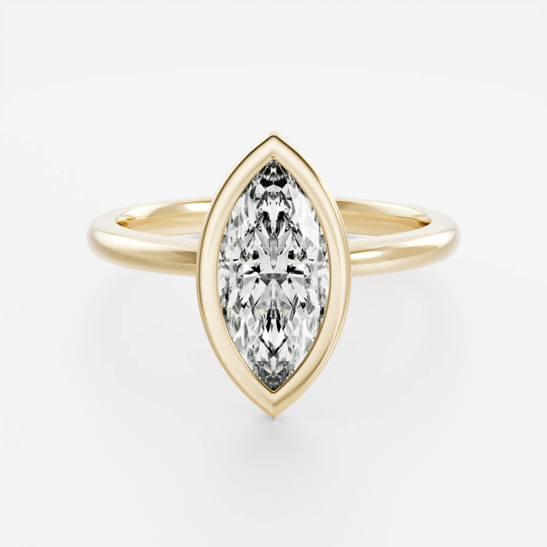 Marquise Lab-Grown Diamond Full Bezel Engagement Ring