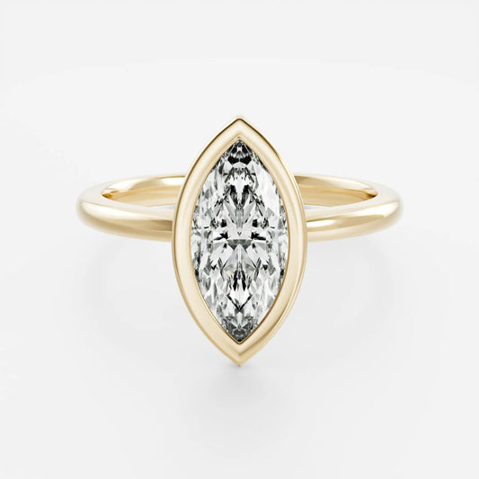 Marquise Lab-Grown Diamond Full Bezel Engagement Ring