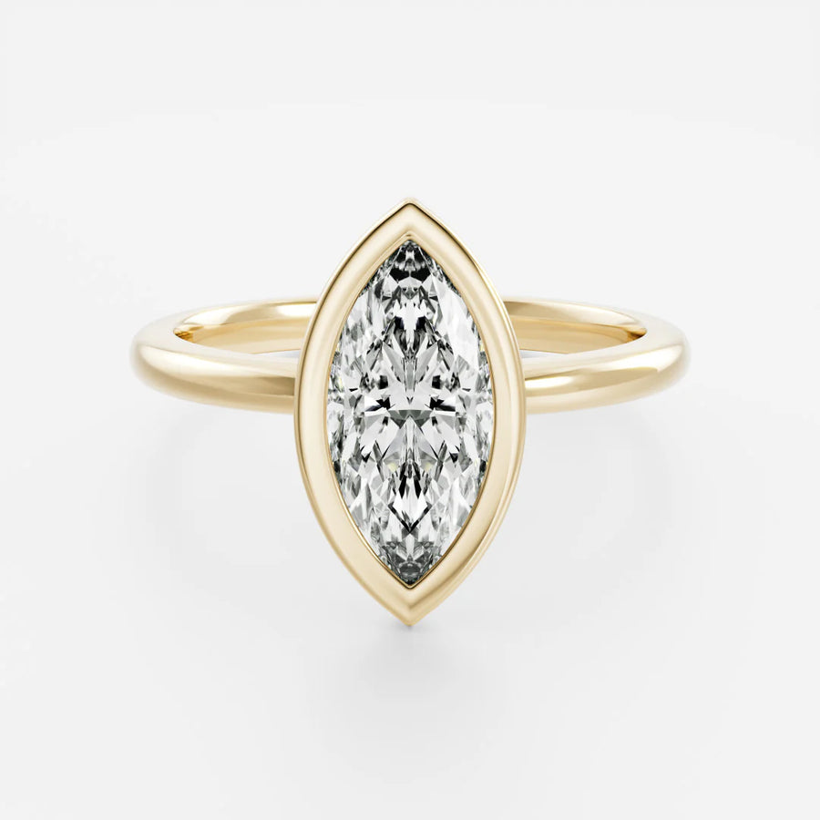 Marquise Lab-Grown Diamond Full Bezel Engagement Ring