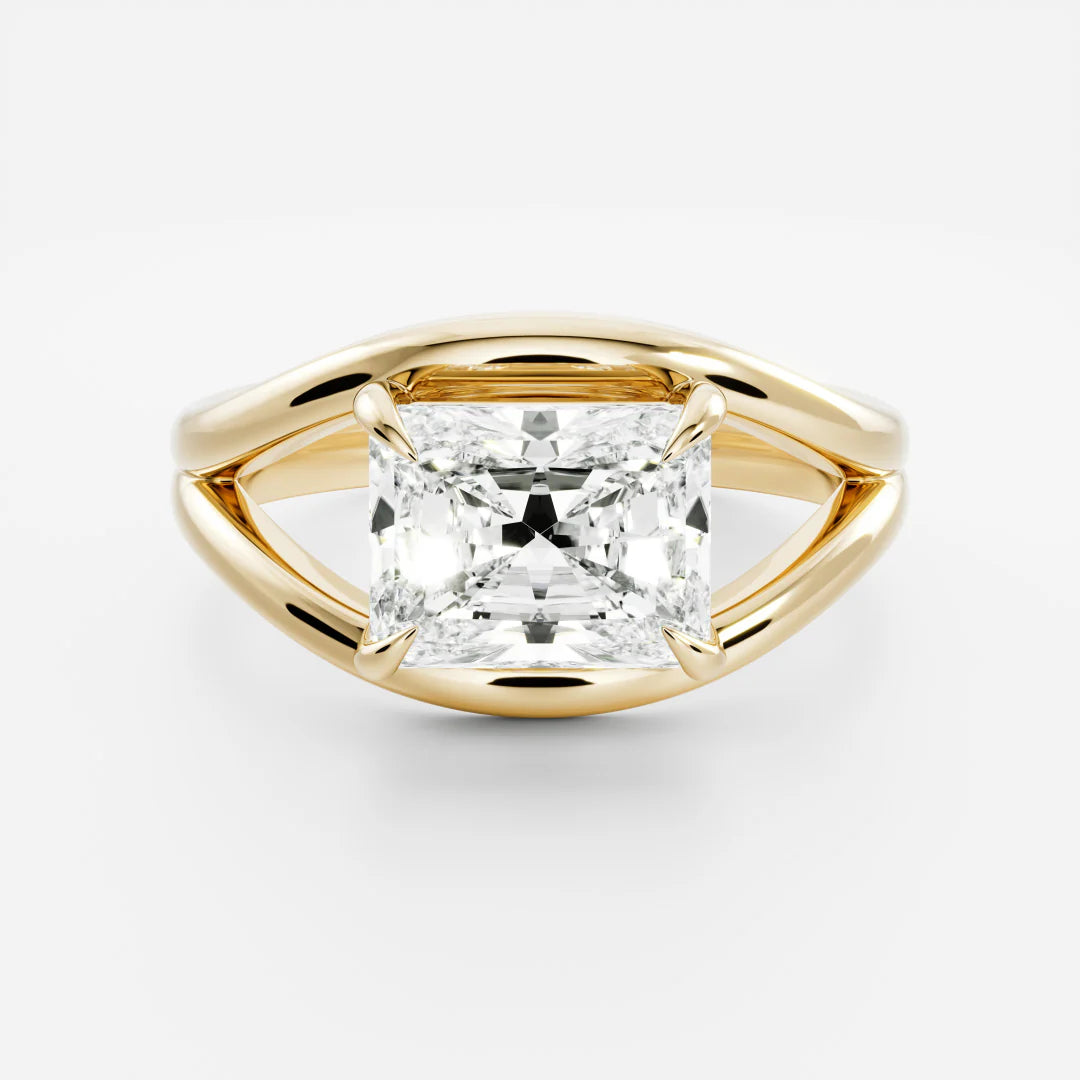 Princess Cut Lab-Grown Diamond Solitaire Engagement Ring with Split Shank