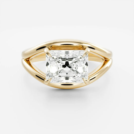 Princess Cut Lab-Grown Diamond Solitaire Engagement Ring with Split Shank