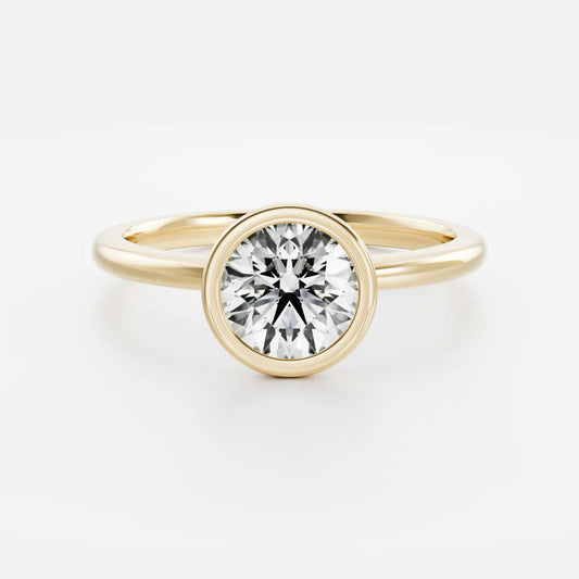 Round Cut Lab-Grown Diamond Full Bezel Engagement Ring
