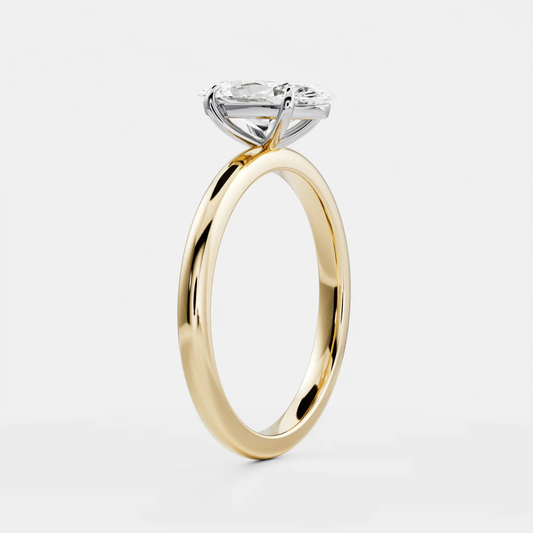Elongated Oval Lab-Grown Diamond Claw Prong Solitaire Engagement Ring