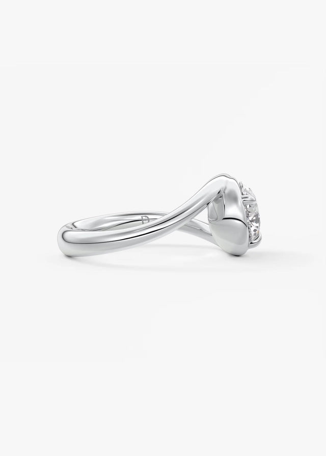 2 CT Pear Cut Lab Grown Diamond Bezel Set Engagement Ring
