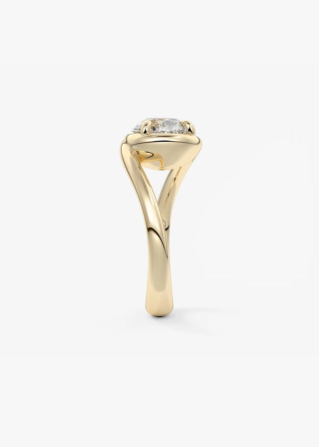 2 CT Pear Cut Lab Grown Diamond Bezel Set Engagement Ring