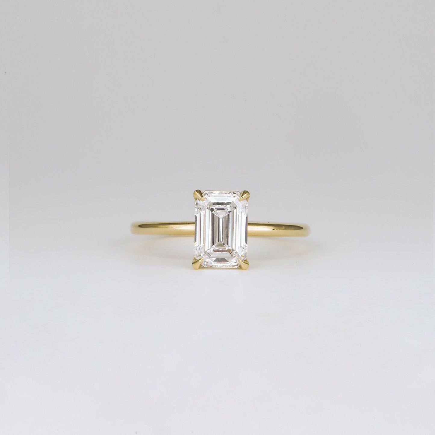 Emerald Lab-Grown Diamond Solitaire Engagement Ring