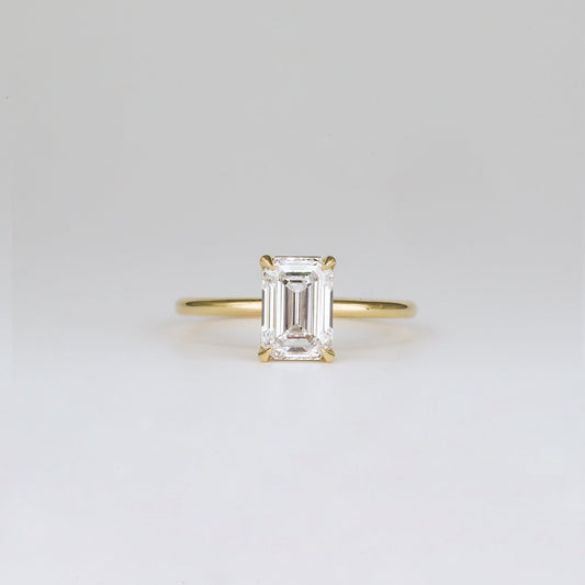 Emerald Lab-Grown Diamond Solitaire Engagement Ring