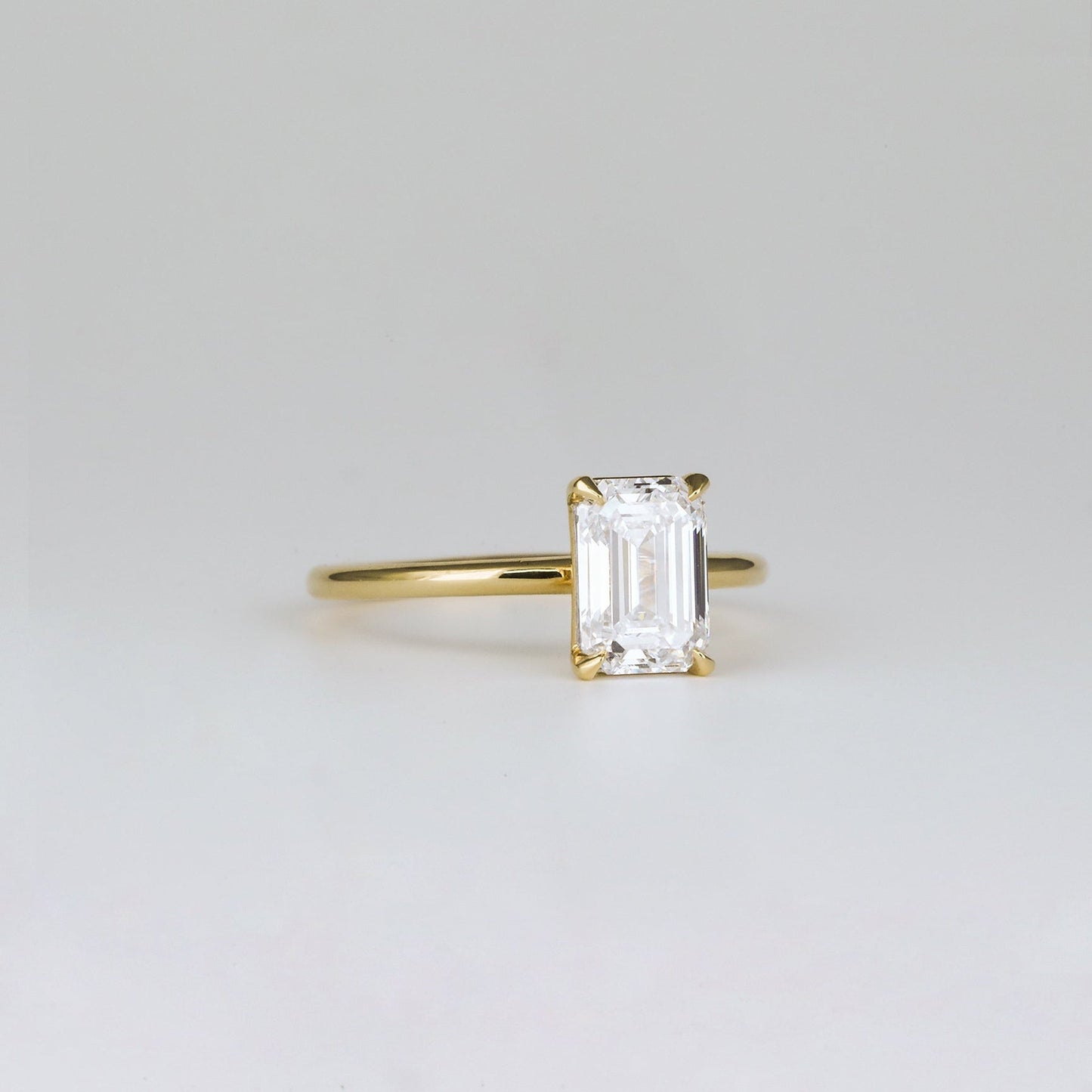 Emerald Lab-Grown Diamond Solitaire Engagement Ring