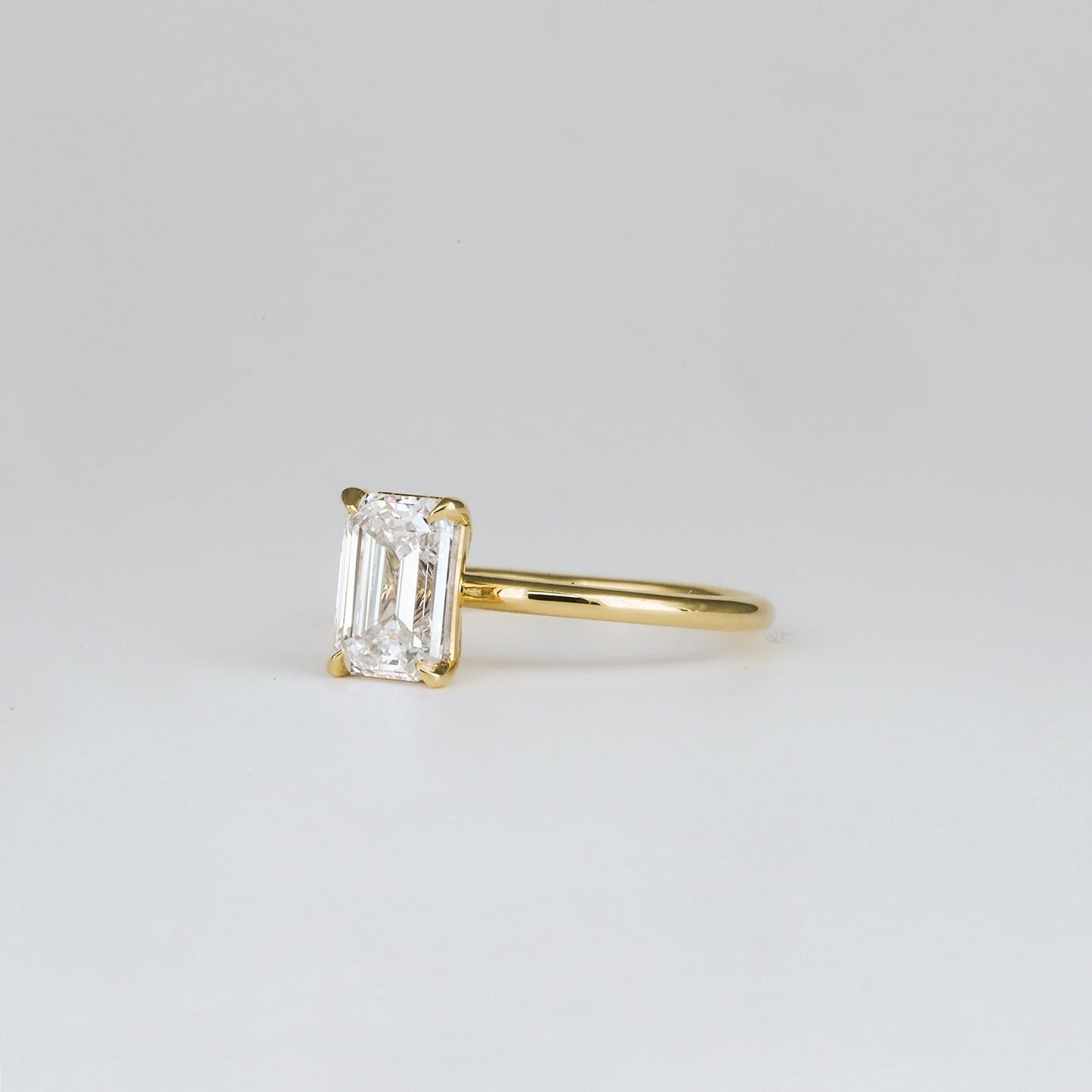 Emerald Lab-Grown Diamond Solitaire Engagement Ring
